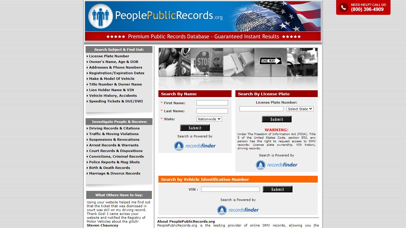 Check People Driving Records in US - PeoplePublicRecords.org