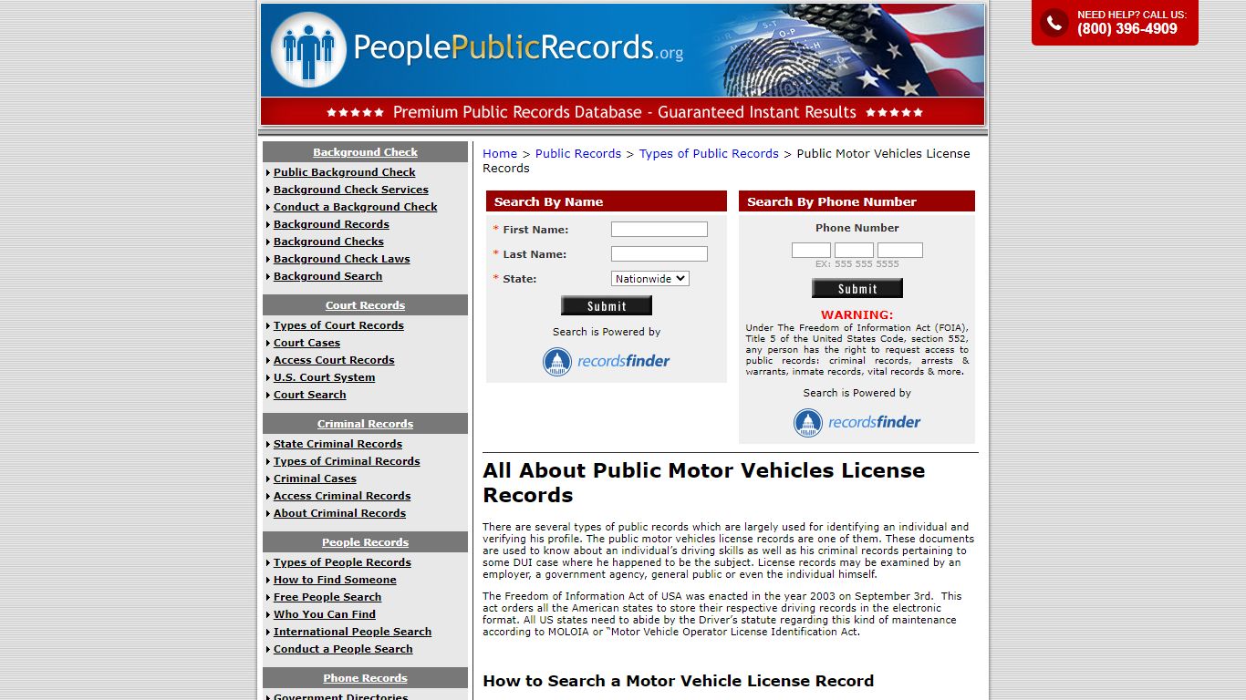 All About Public Motor Vehicles License Records