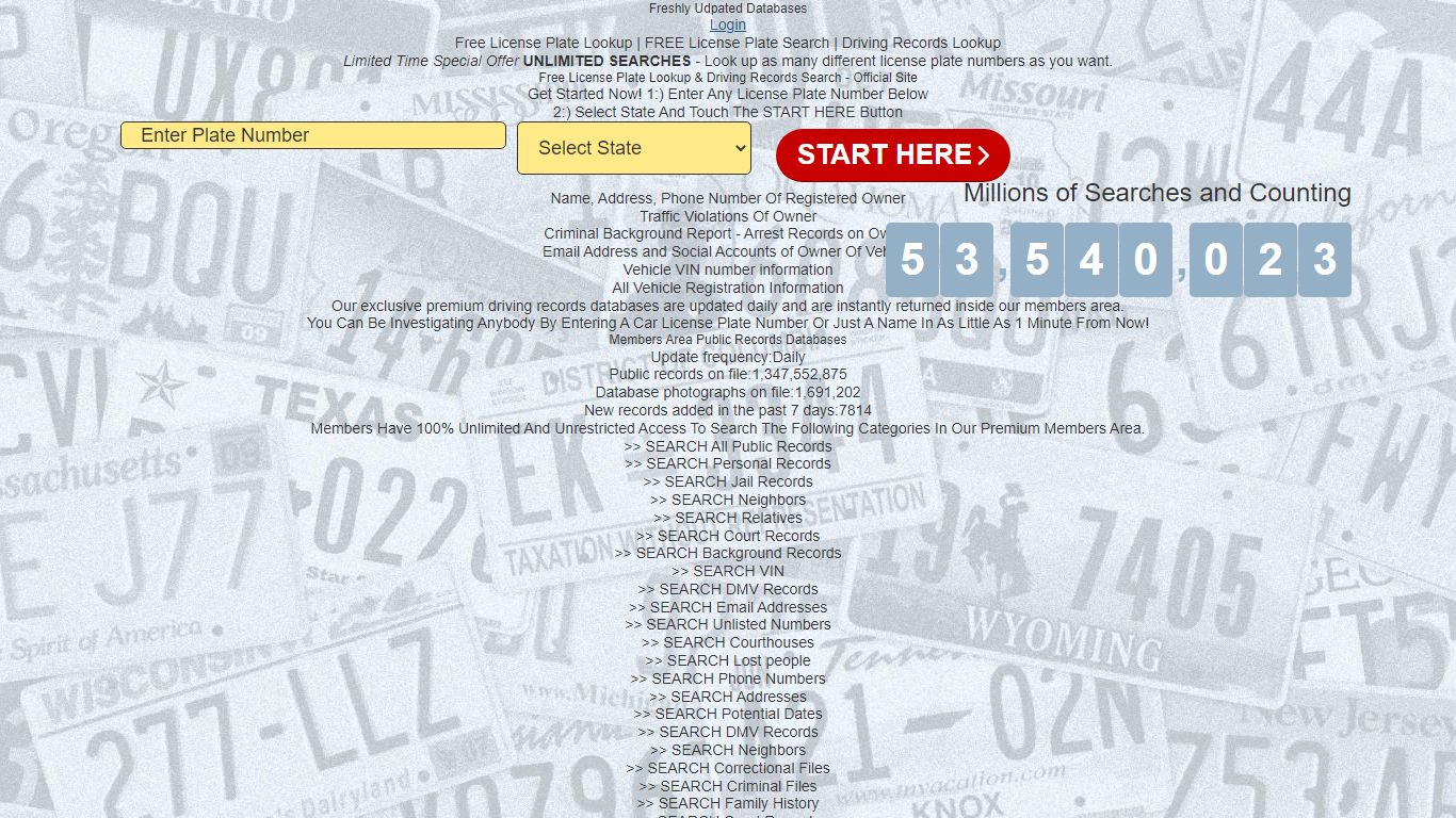 Free License Plate Lookup - Free License Plate Search - Driving Records ...